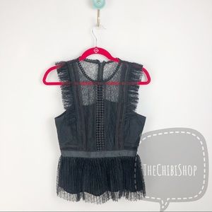 Heartloom peplum black lace top